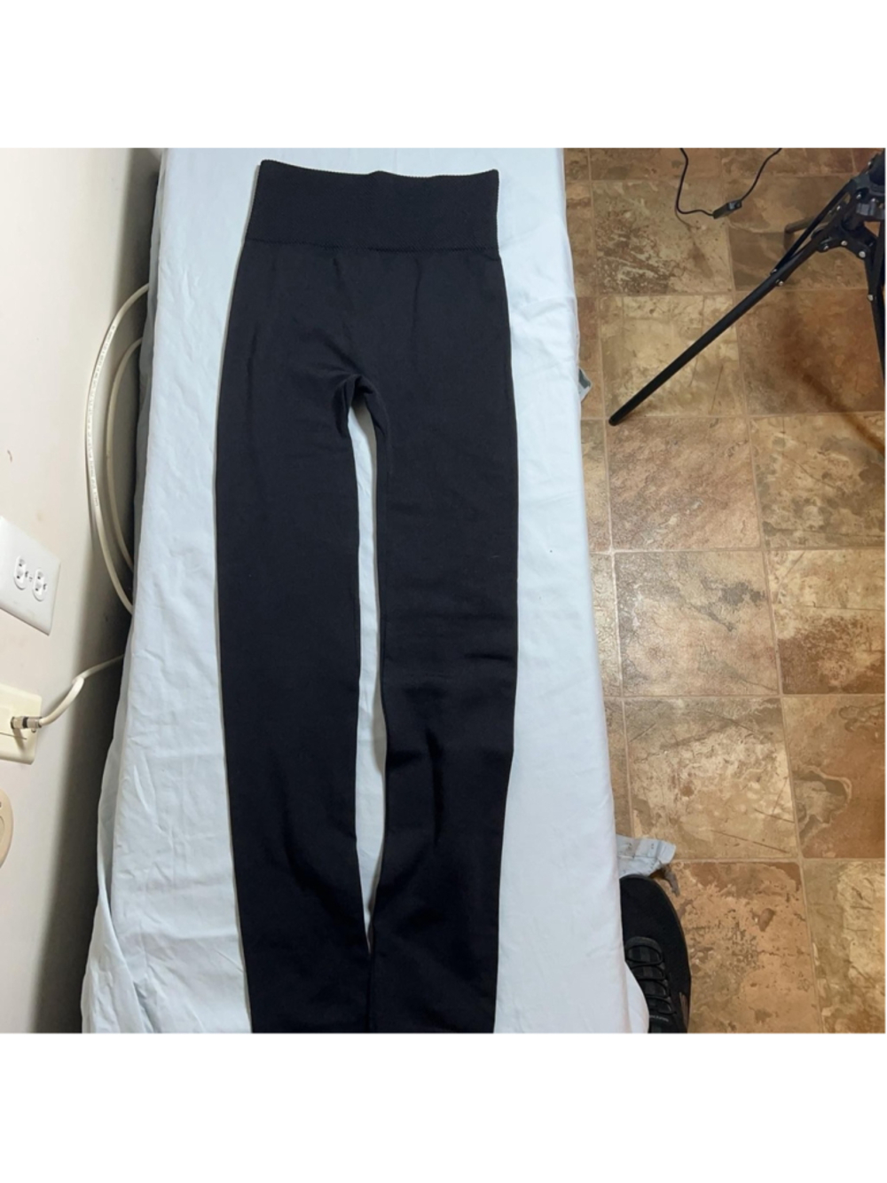 Maze Leggings Womens S Black High Waist Knit Ankle Polyester Stretch Pants